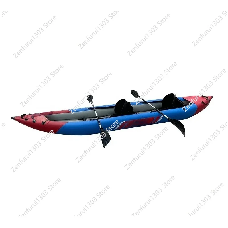 Solar Marine 2 Person Tandem Inflatable Fishing Kayak Includes Aluminum Paddles Pump and Air Mat Floor