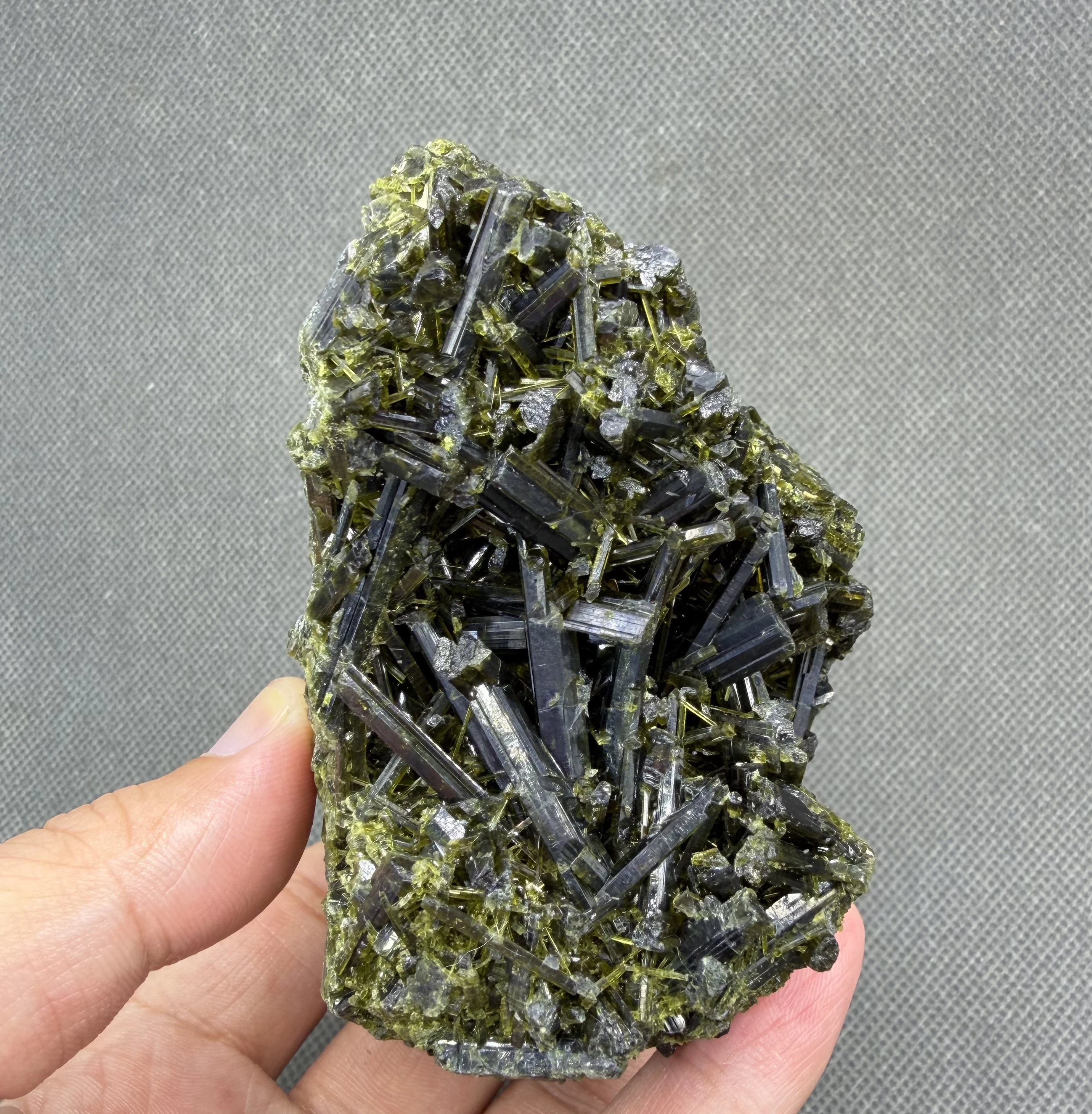 658 g Natural Green Tourmaline Specimen, Raw Verdelite Crystal from Brazil, Mineral Collection Healing Crystal Home Decor