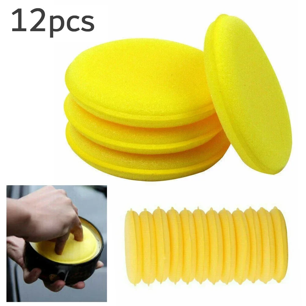 12pcs Soft Microfiber Car Wax Applicator Pad Polishing Sponge For Apply And Remove Wax Auto Care Polish Foam Sponge