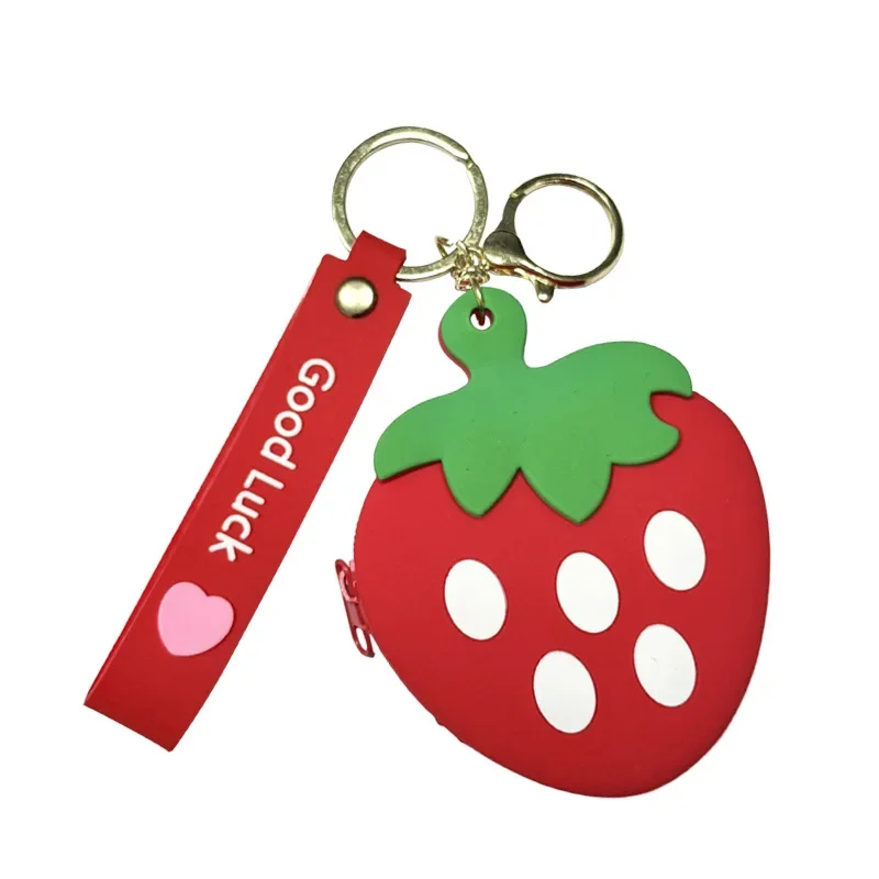2025 Minso Creative silicone fruit coin purse keychain pendant, exquisite key chain pendant, card case
