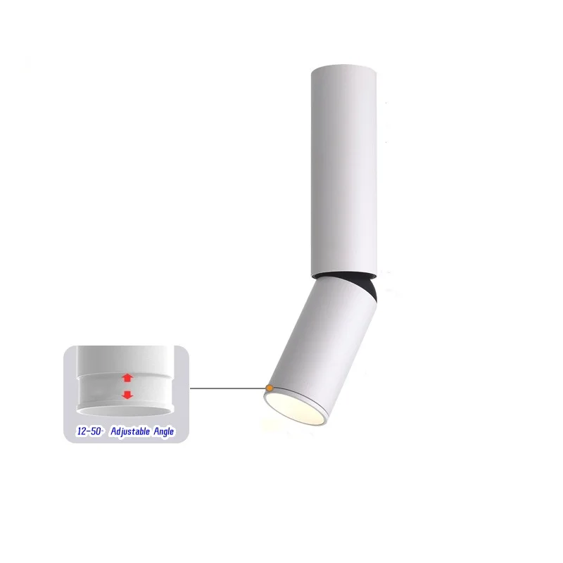 Focos COB empotrables antideslumbrantes para techo, 5W, 7W, 12W, rotación de 360 °, enfoque ajustable de 12-50 °, iluminación Interior de AC85-265V regulable