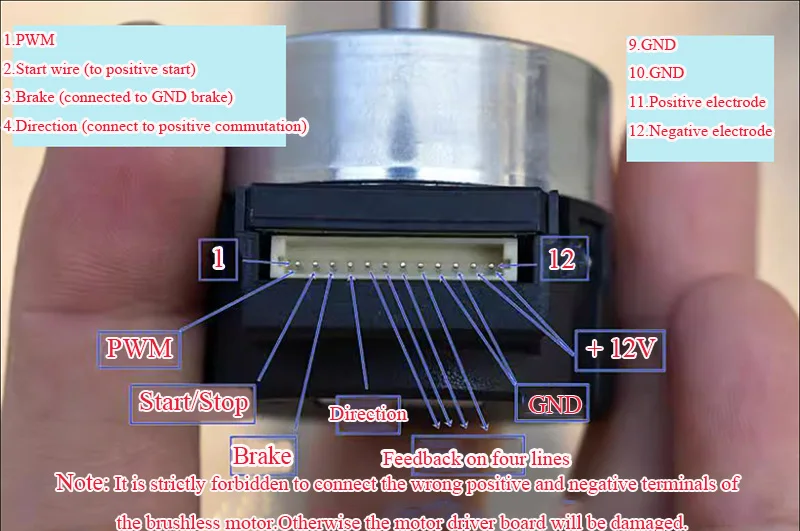 Brand new Japan Nidec 24H Brushless Servo Motor DC 12V Built-in Drive PWM Speed Regulation 100 Line Encoder