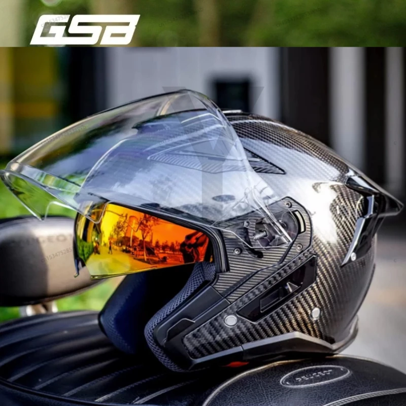 

GSB S-278 Motorcycle Helmet Dual Lens Half Capacete Electric Motobike Scooter Case moto Motocross Street Men Knight Casque