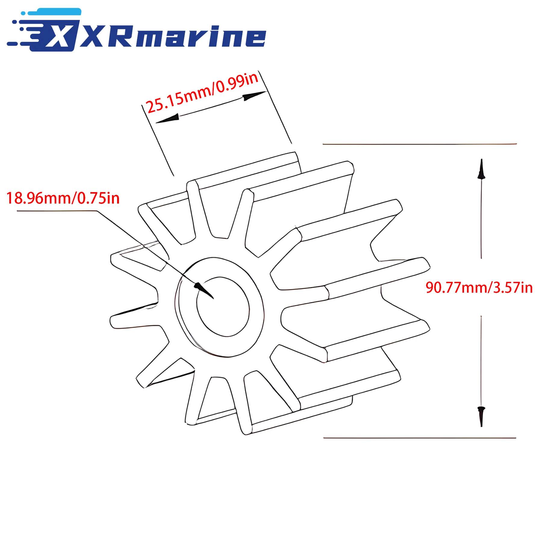 437080 Water Pump Impeller 396725 for OMC Johnson Evinrude 60 65 70 75 HP Outborard 0396725 0777820 0389557 0432954 0437080