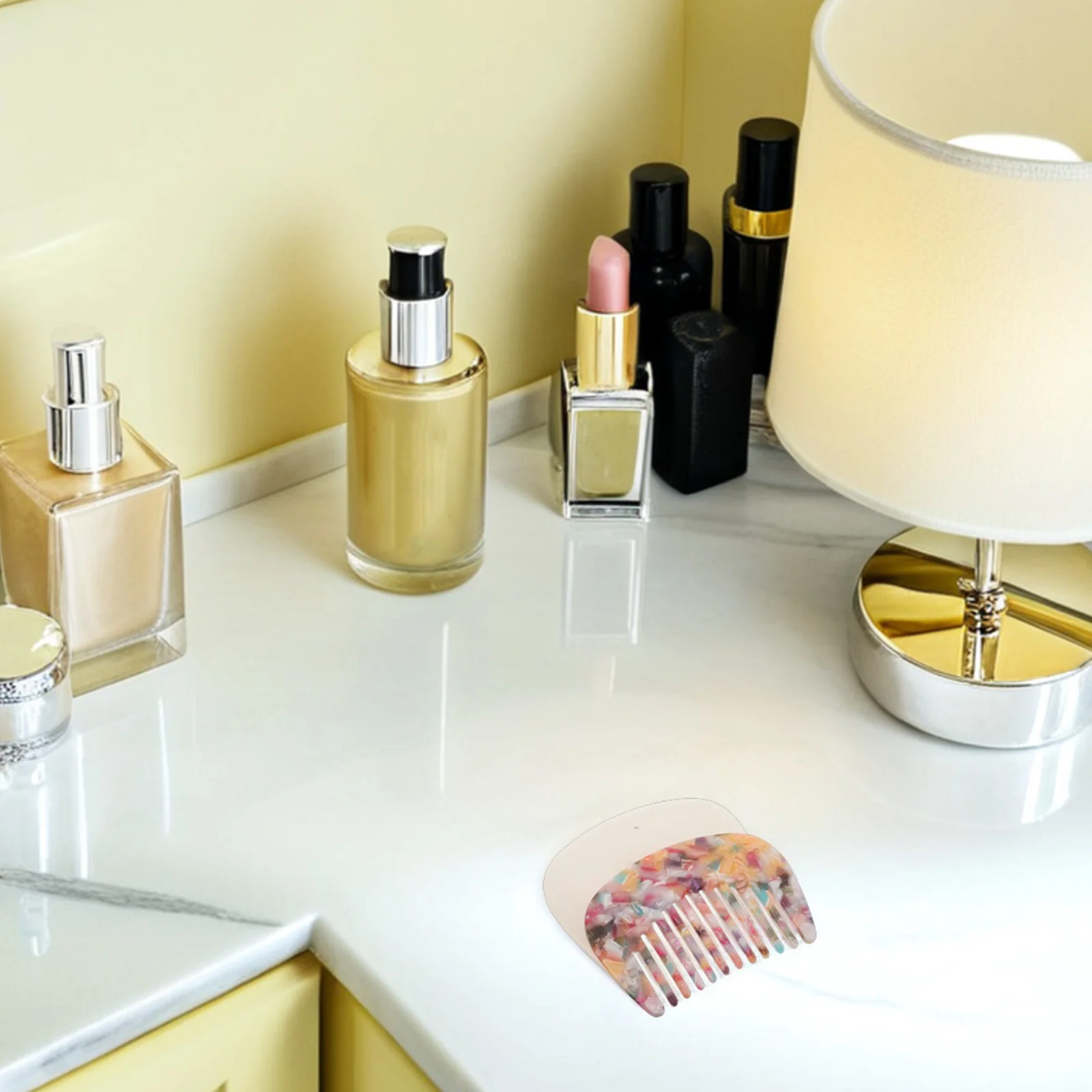 

2pcs Portable Travel Comb Compact Acetic Acid Wide Tooth Detangler For Women Mini French Side Hair Styling Tool Handbag