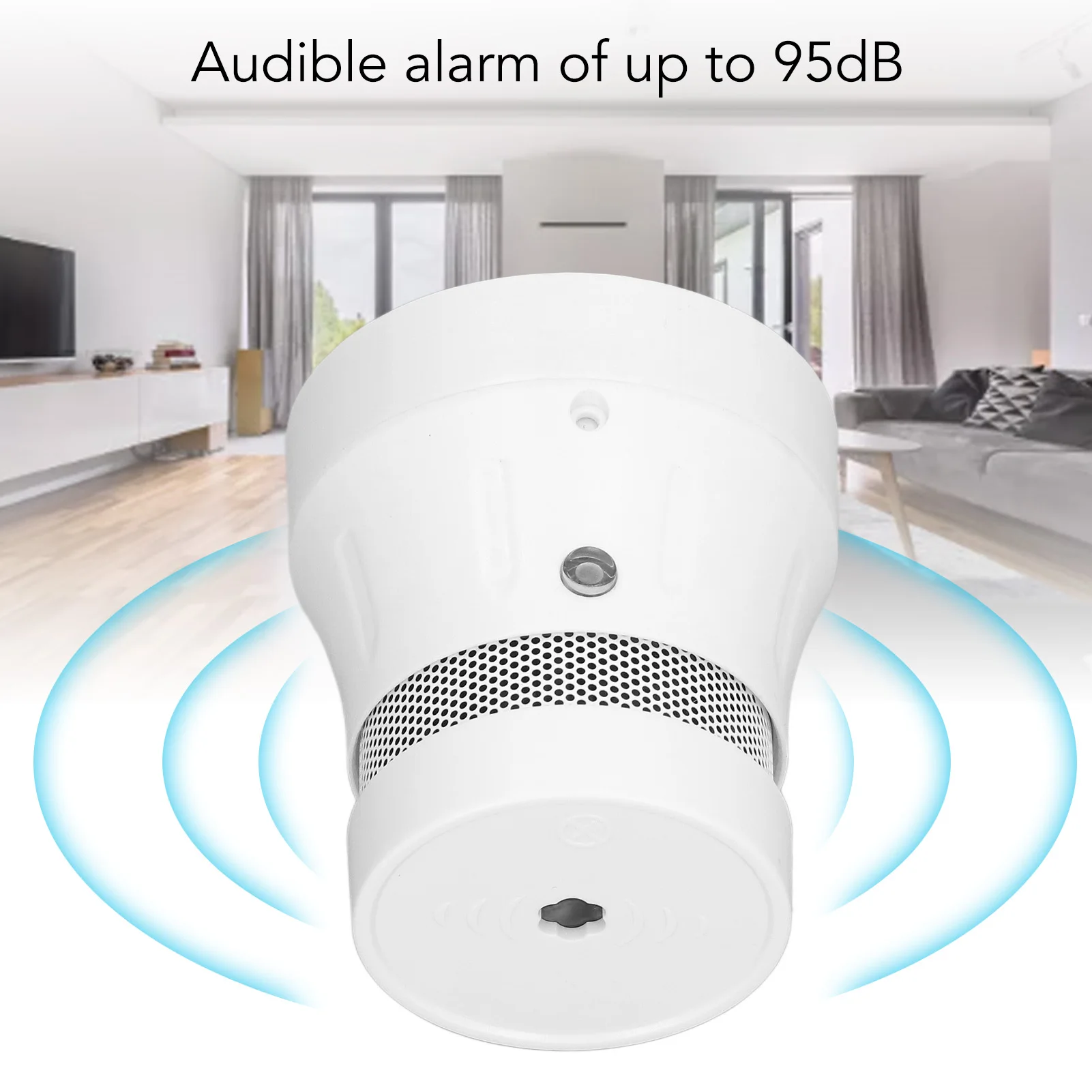 Smoke Alarm Smoke  Detector WIFI Support for Tuya APP with Voice Alert and LED Light Smart Smoke Alarm for Home Smoke Sensor
