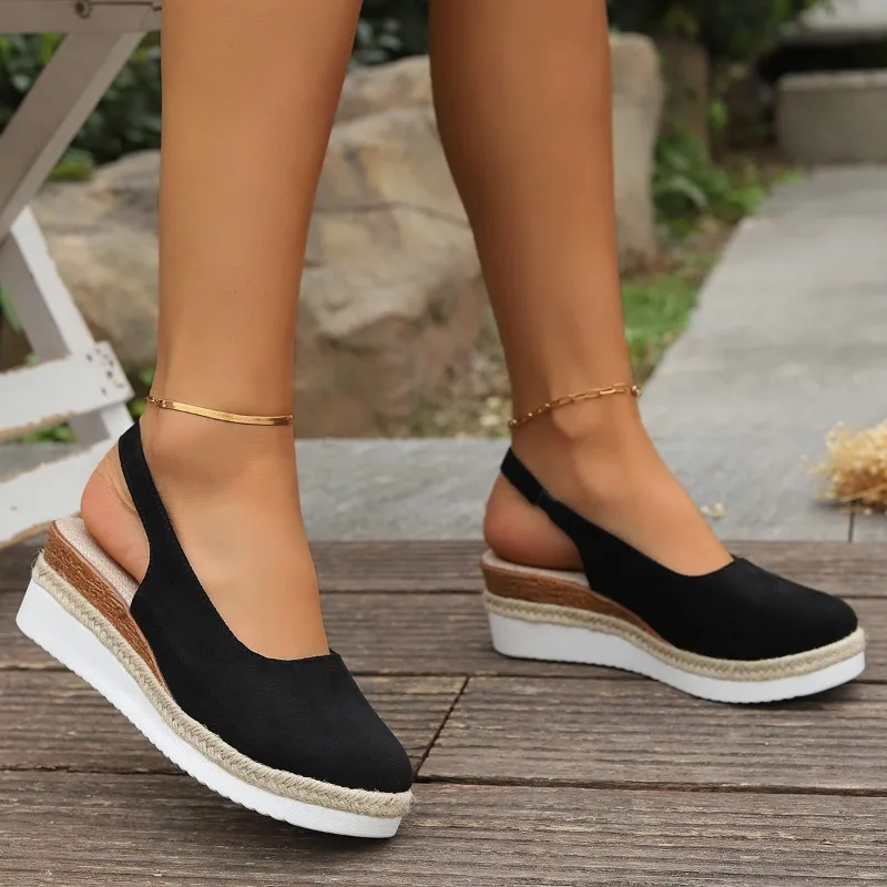 Summer Women Plain Wedge Sandals Bohemian Handmade Ladies Casual Comfortable Espadrilles Platform Pumps Shoes Sandalias De Mujer