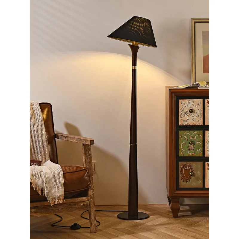 American Vintage Wooden Led Floor Lamps for Living Room Sofa Beside Decorative Bedroom Ambient Lighting Indoor Lighting Fixtures