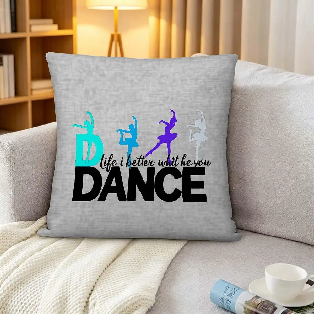 Life Is Better When You Dance Pillowcase, Colorful Dancer Silhouette Cushion Cover, Ballet Art, Studio Decor, Gift for Dancers