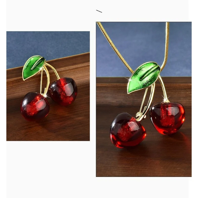 Stylish Cherry Pendant Necklaces Perfect for Casual and Party Wear Delicate Craftsmanship Chain Drop shipping