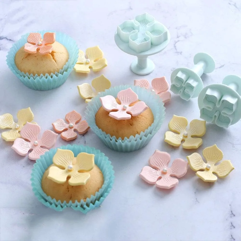 Cookie Cutters Plunger Cutter Cake Decorating Daisy Peach Blossom Flower Fondant Embossing Tool Sugarcraft Decorating Kits