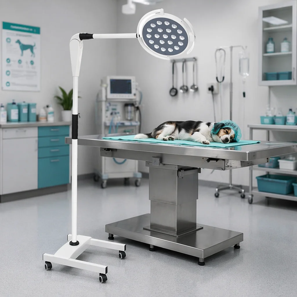 Mobile LED Shadowless Exam Light Veterinary Surgical Lamp for Pet Clinic