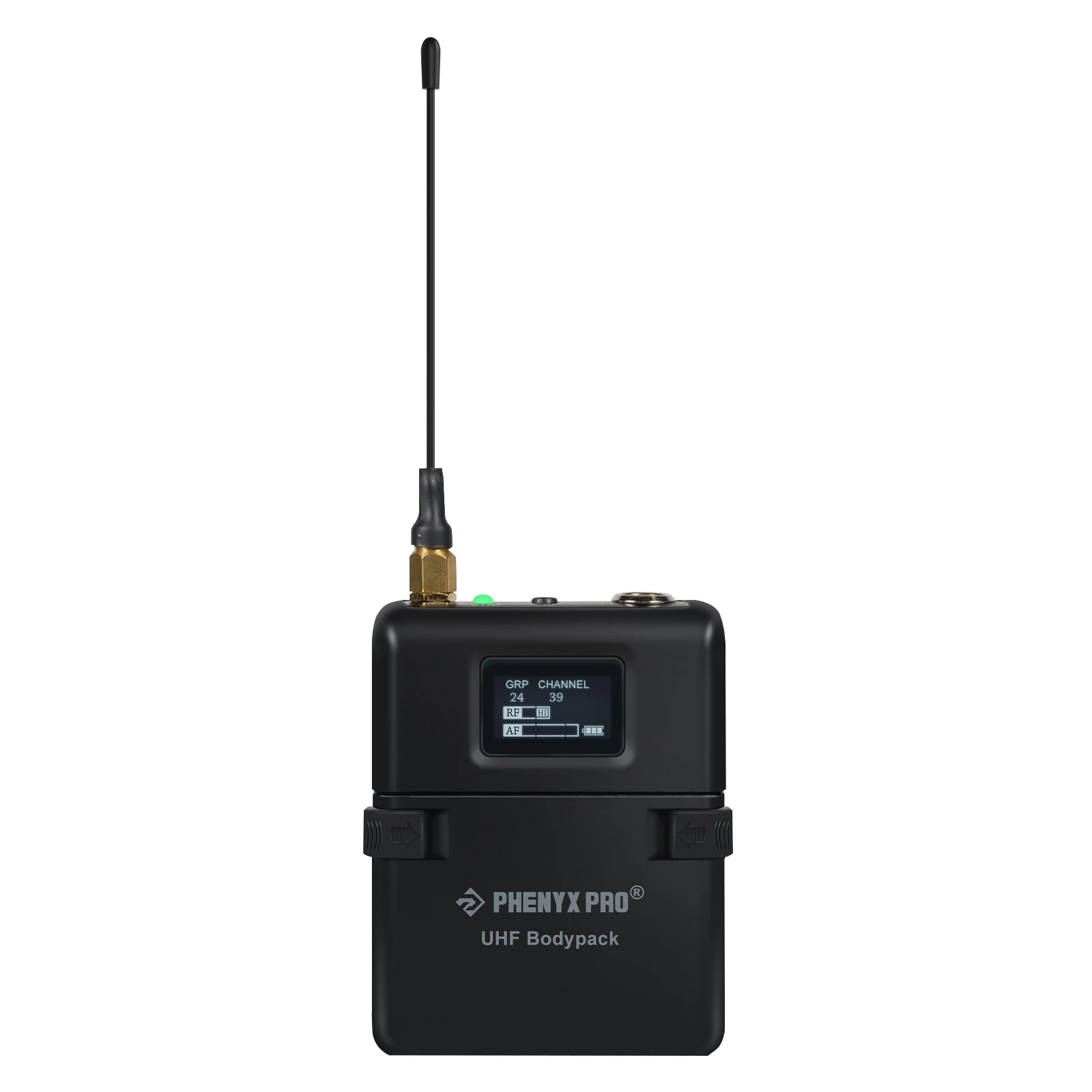 Phenyx Pro Wireless Bodypack Transmitter, UHF Bodypack Microphone for PTU-1U/PTU-2U, w/ Tunable Channels, Mute Function (PWB-12)