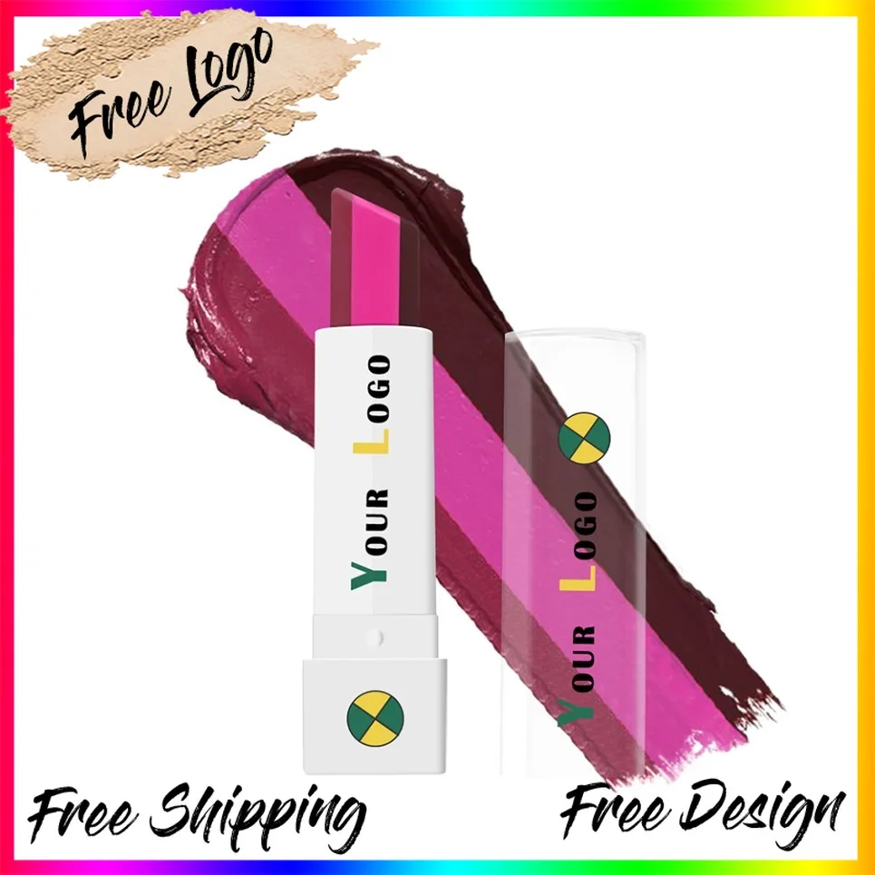 

Vegan Smudge Proof 3in1 Color Matte Lipstick Private Label Wholesale Long Lasting Lip Stick Makeup Custom Logo