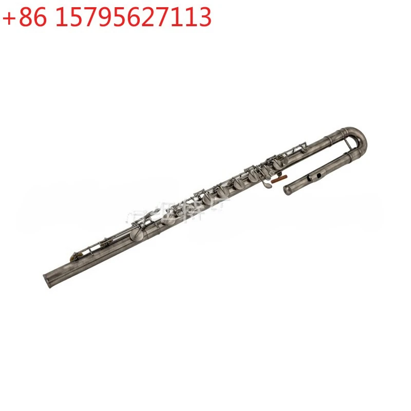 

Bass flute C-tone whitening brass body 16-hole flute silver-plated closed key inline C-tone bass flute