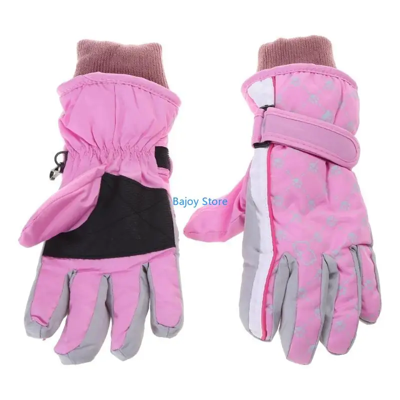 

63HE Ski Gloves Children Mittens Boy Girl Thermal Gloves for Cycling Skiing Riding