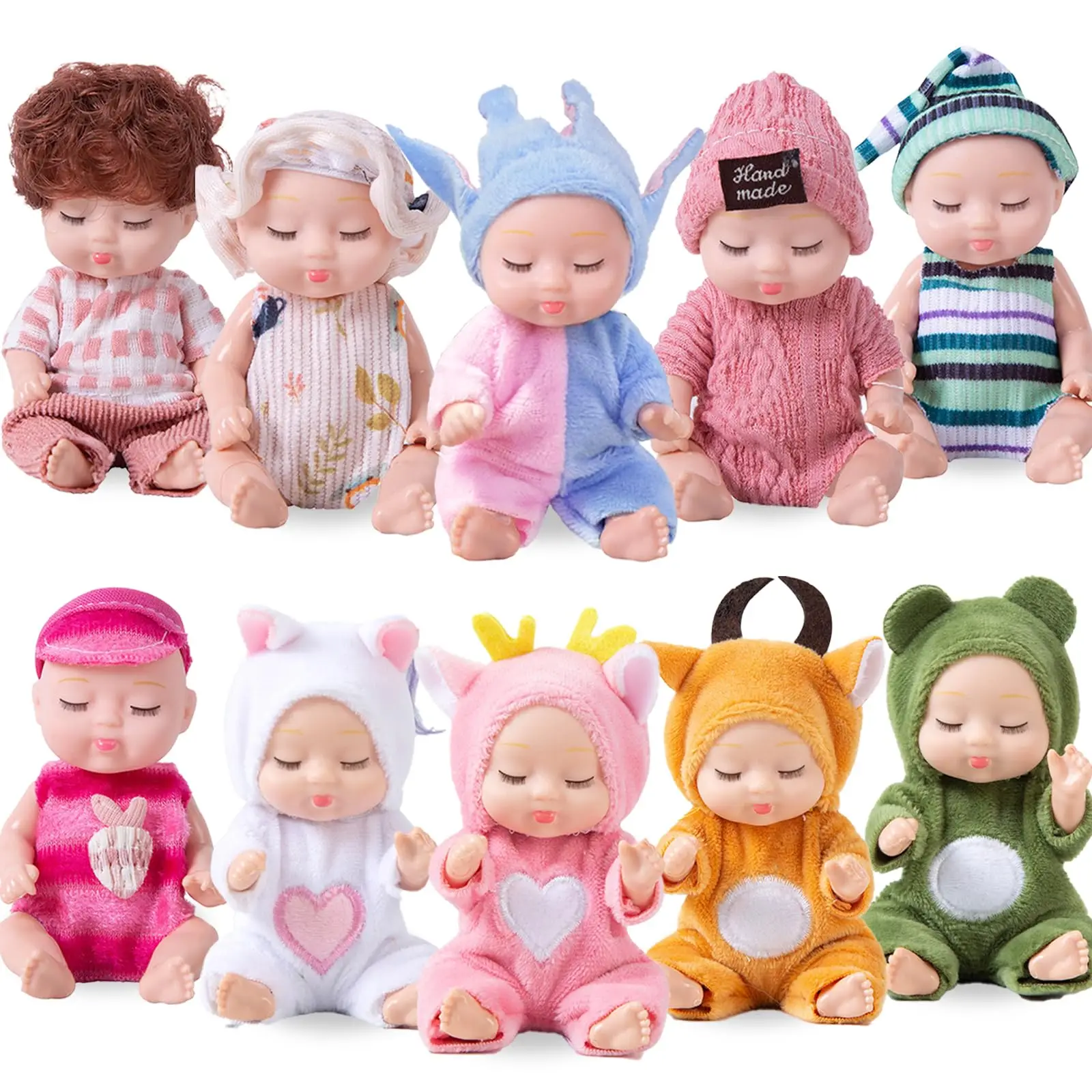 

10 Pcs Mini Baby Dolls,Cute Tiny Baby Doll Gifts for Kids,Lifelike Realistic Small Baby Dolls for Girls Boys and Kids Big Easter