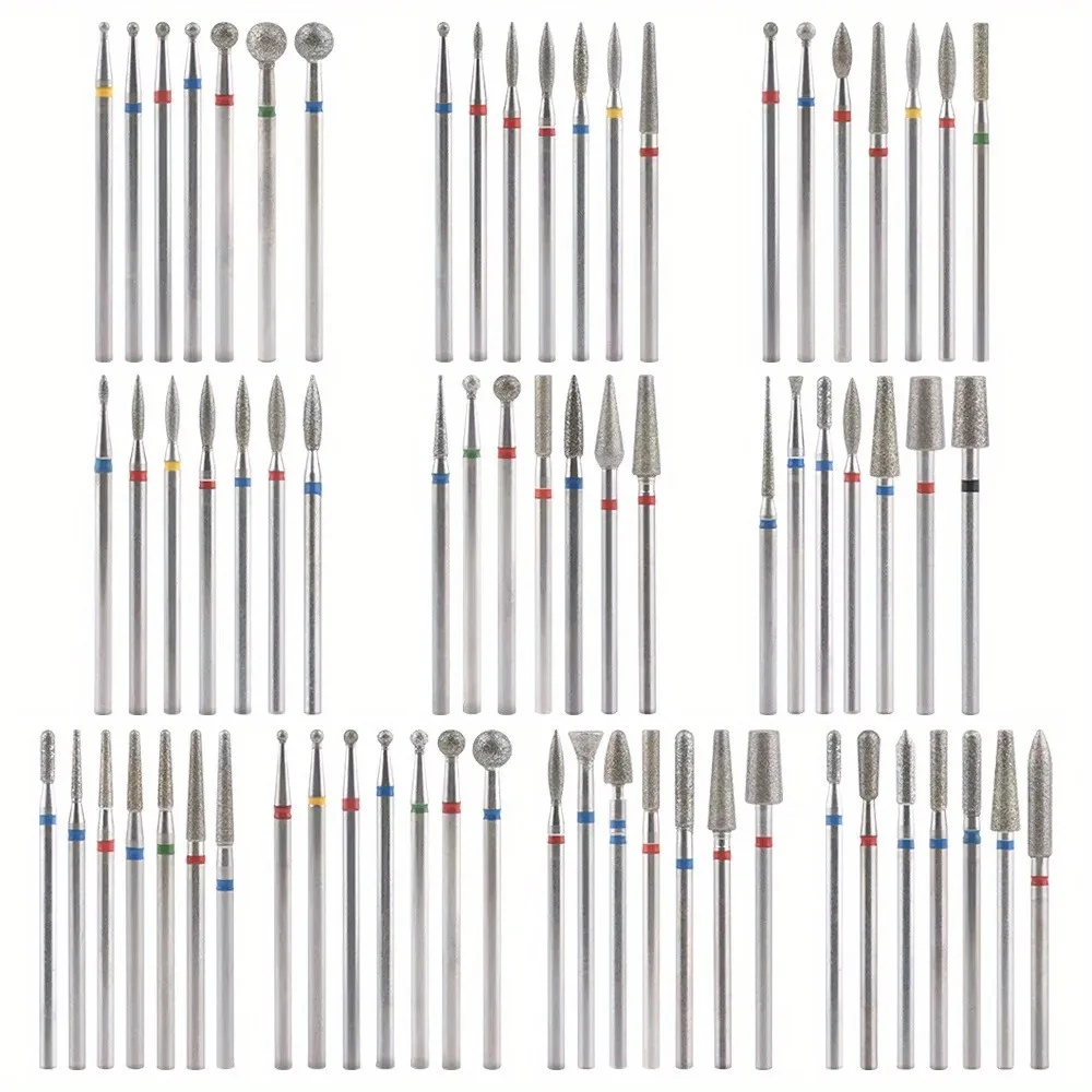 7PCS/BAG Nail Drill Bits Diamond Tips for Electric Manicure Pedicure Machine Milling Cutter，Nail Art Manicure Tool Accessories