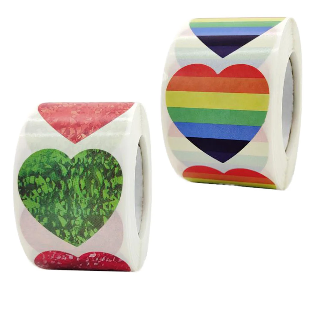 

1000Pcs Heart Shape Stickers Exquisite Creative Gift Seal Envelope Decoration Multipurpose Paper Stickers for Wedding Valentine