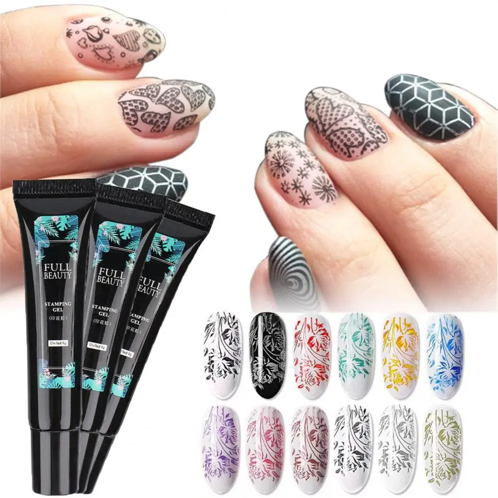 Nail Stamping Gel LED Cure Easy to Color Nail Art Stamping Gel Polish Nail Art   Nail Art Stamp  Nail Supplies