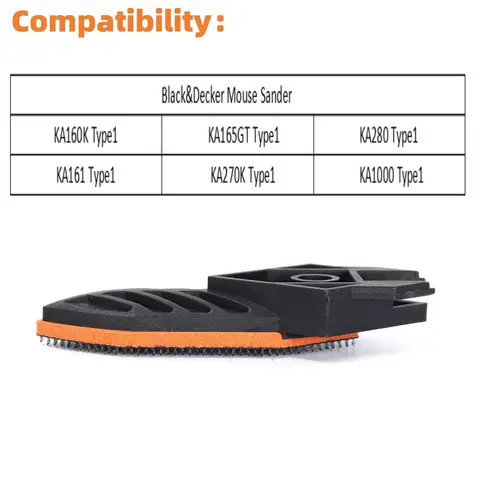 Ruimou 2-delars fingerplatta till slipmaskin kompatibel med Black & Decker/Mouse-slipmaskin KA160K KA161 KA165GT etc. reservdel 582099-00 8 best sales Black Decker-delar - №2