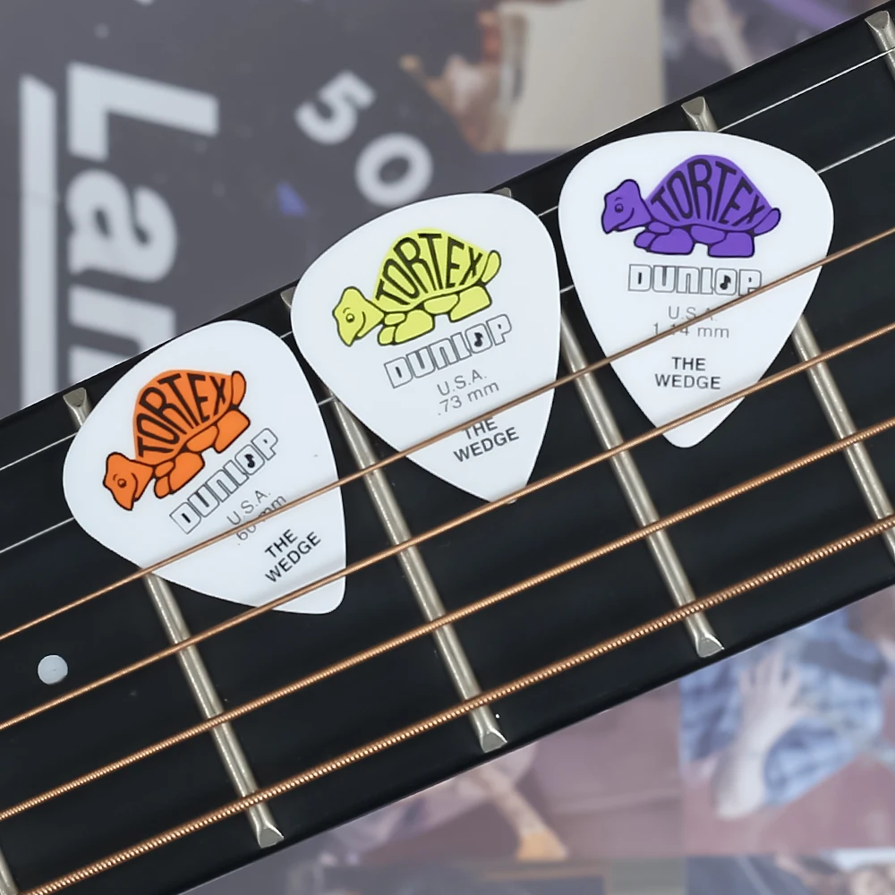 Dunlop Guitar Picks 424R TORTEX WEDGE Pick 0.50/0.60/0.73/0.88/1.0/1.14 mm, USA Original Guitar Accessories