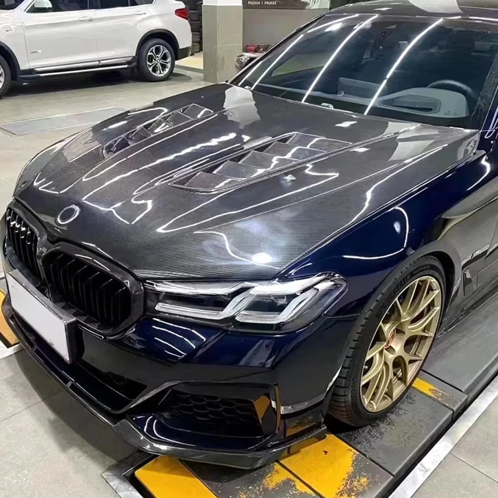 New High Quality Dry Carbon Fiber V Style Engine Vented Hood Bonnet Front for 5 Series G30 F90 M5 with 100% Fitment