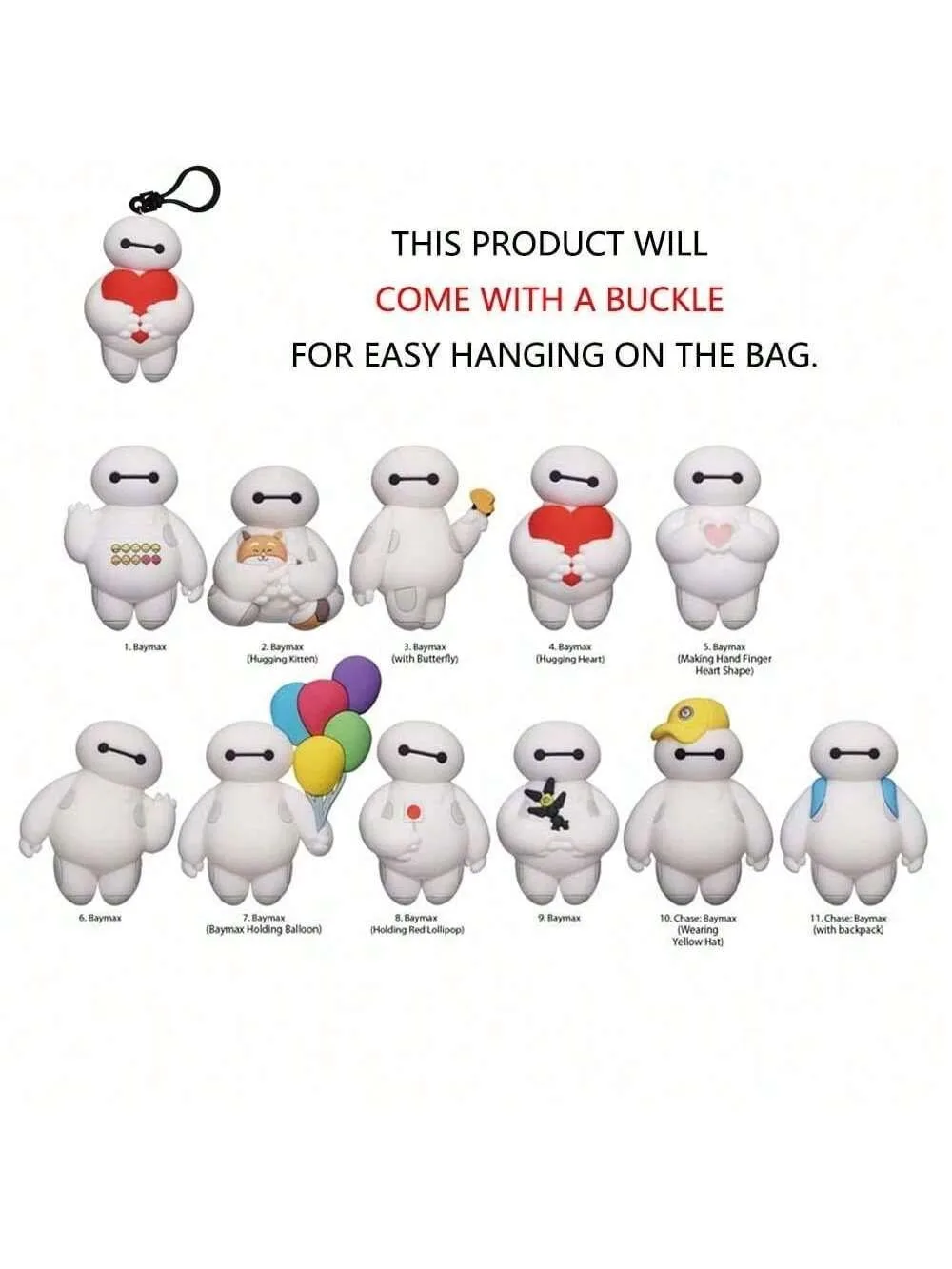 พวงกุญแจบลายด์บ็อกซ์ลิขสิทธิ์แท้จากบิ๊กฮีโร่ 6 ของขวัญจากดิสนีย์ 1 ชิ้น ตุ๊กตาพีวีซีแบบสุ่ม 3 มิติ ติดกระเป๋า คลิปหนีบกระเป๋า ของสะสมอนิเมะ