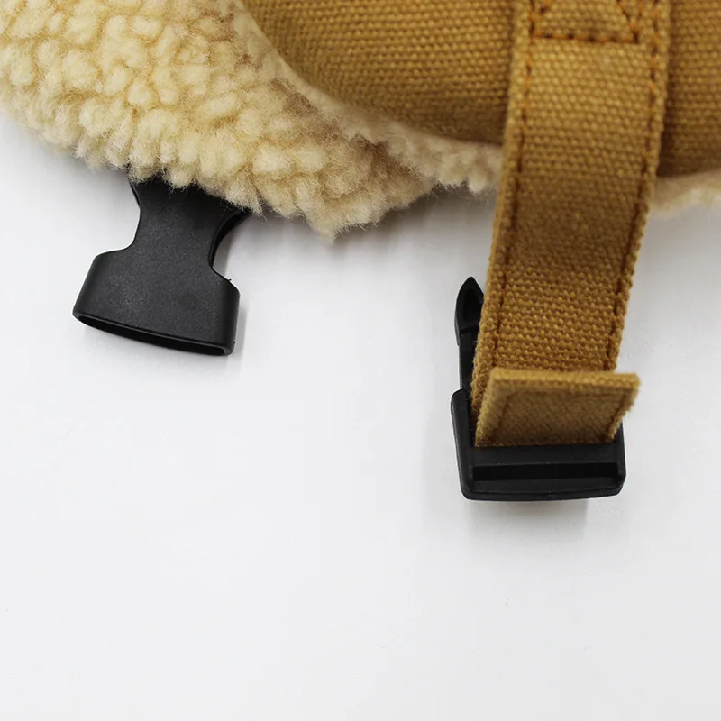 Canvas Ear Protection Winter Cap Men Women anti-cold Thickened Fleece Cotton Hat Cycling Warm Windproof Pilot Caps Hot 5