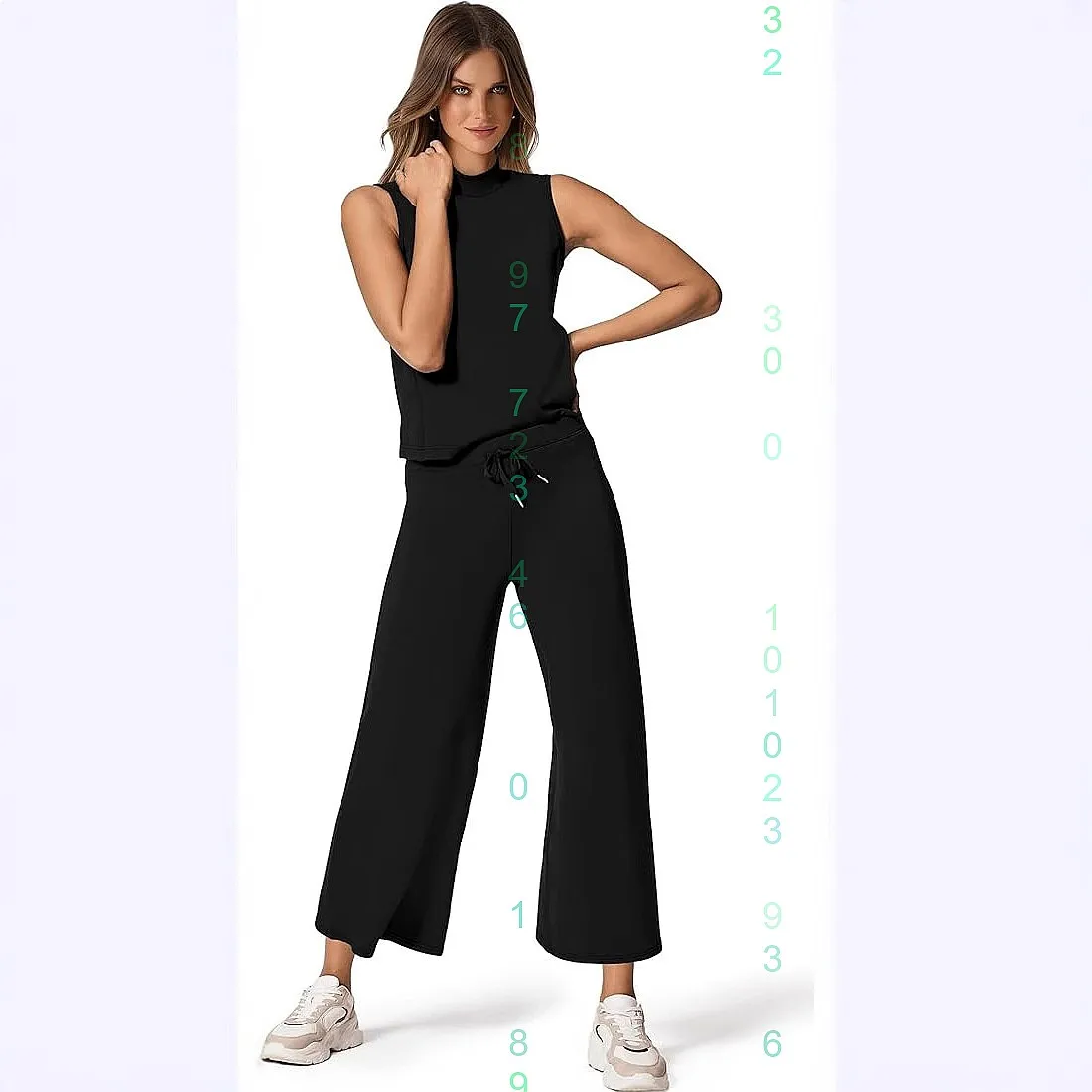 Conjunto de Blusa sin Mangas de Verano y Primavera con Pantalones Anchos, Traje de Una Pieza, Vestido de Noche