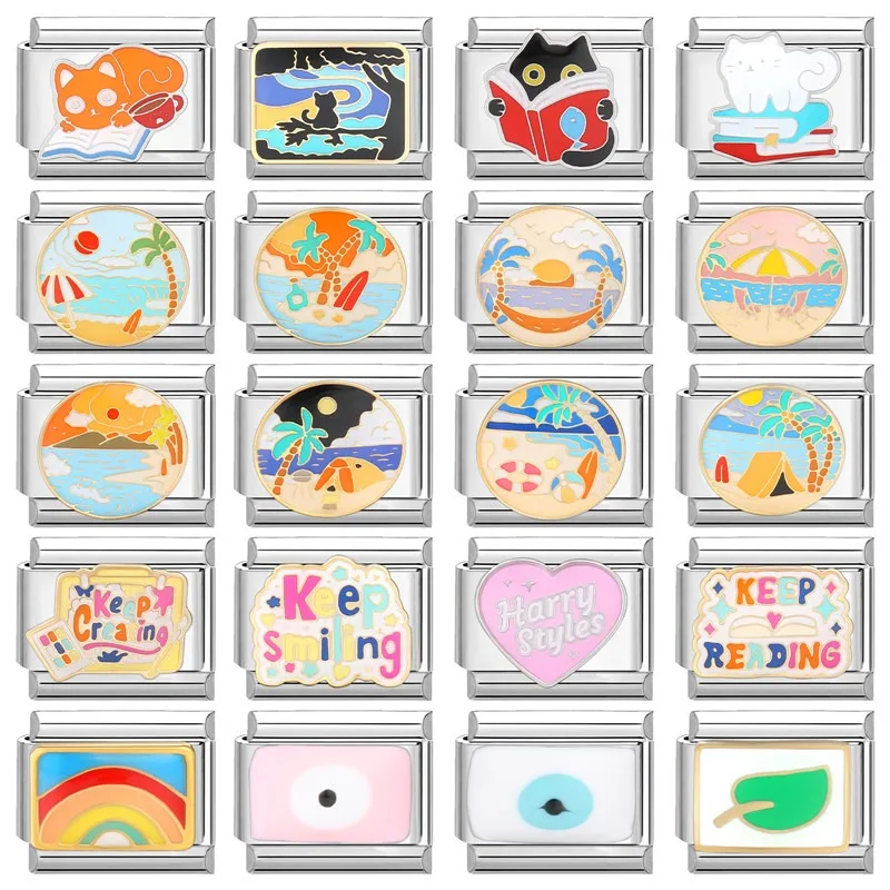 جديد رومانسية سحر نهر الجبال الغروب الإيطالية سحر الروابط صالح 9 مللي متر سوار الفولاذ المقاوم للصدأ DIY بها بنفسك صنع المجوهرات بالجملة #1