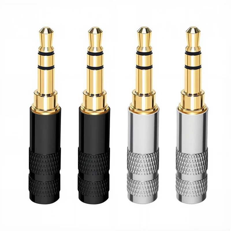 3.5mm Stereo Plug 3.5mm Stereo Jack 3 Pole Male Plug Audio Connector for DIY Headset Earphone