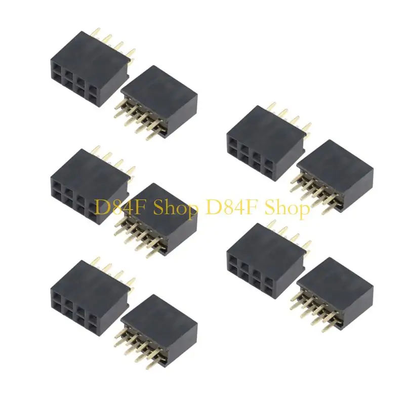 D84F Dark Two-Row Female Header Part for Circuit Assembly and Electronics Repair