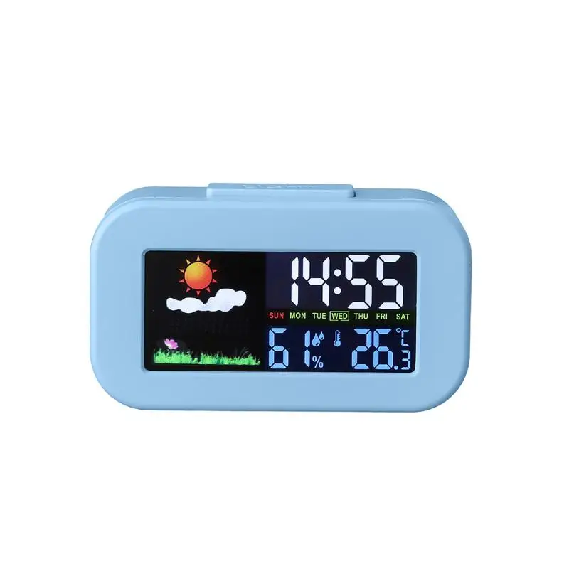Station météo avec horloge et écran couleur - Moniteur de température et d'humidité, rétroéclairé pour enfants et adolescents, idéal pour la chambre et le bureau.