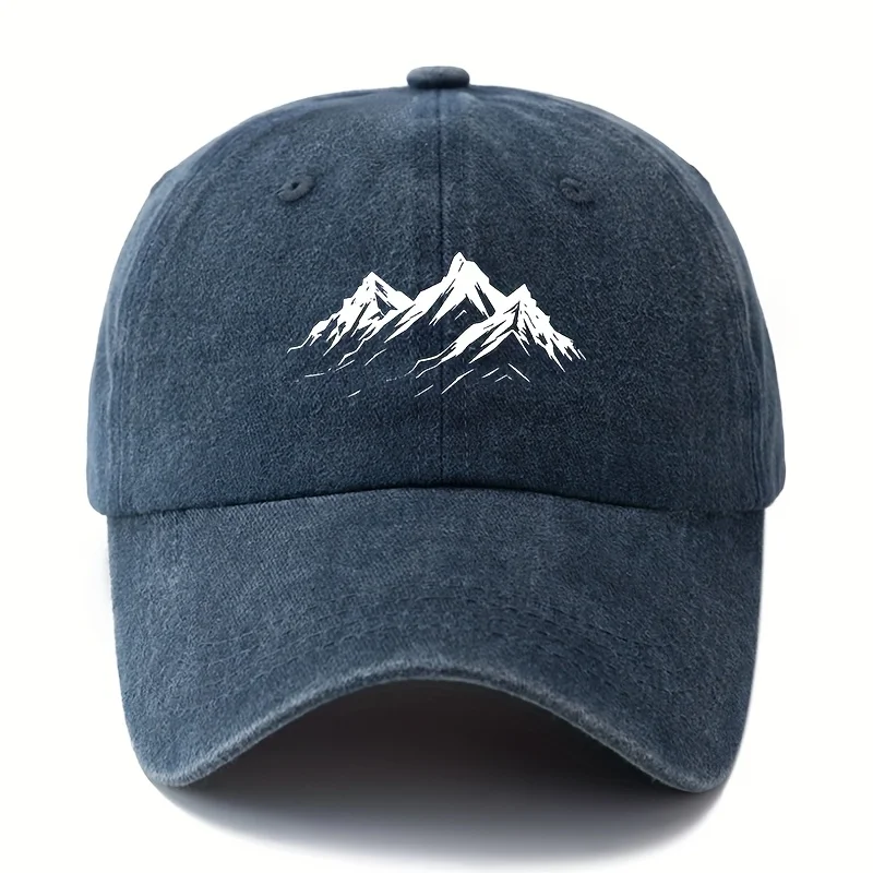Topi Bisbol Gunung Cetak Pria Topi Duckbill Ringan Pelindung Matahari Petualangan Luar Ruangan Gaya Klasik, Topi Sopir Truk.