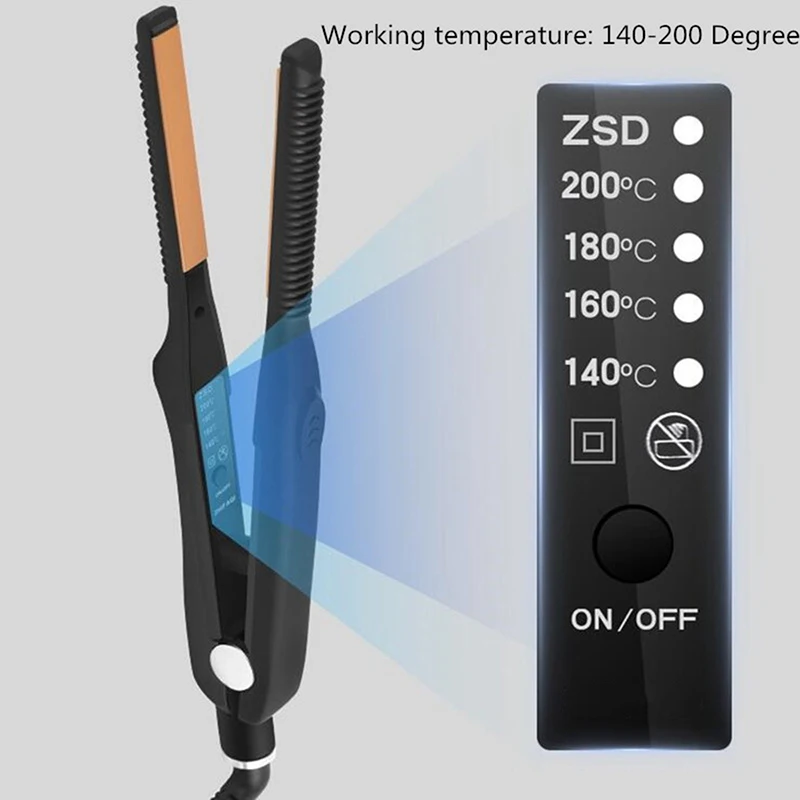 Portable mini straightener and curling iron in one unit, ultra-thin ceramic flat iron tool, suitable for home or hotel use 5