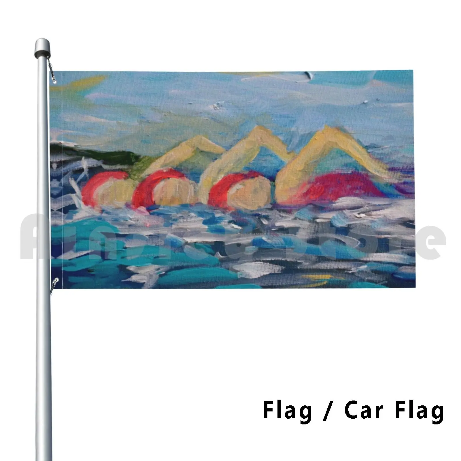 Synchronised Swimming In The Irish Sea Flag Car Flag Funny Synchronised Swimming Irish Sea Bangor Irish