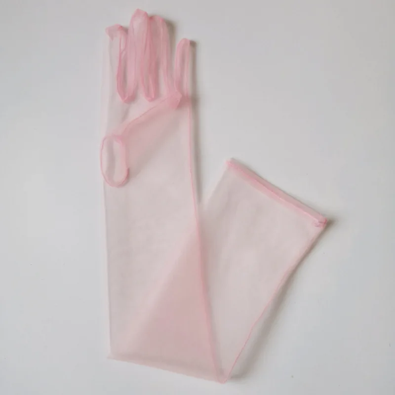 Gants en tulle ultra transparents pour femmes, mitaines en maille transparentes, gants de protection solaire longs, gants complets, gants de coude, robe de mariée de mariage vintage