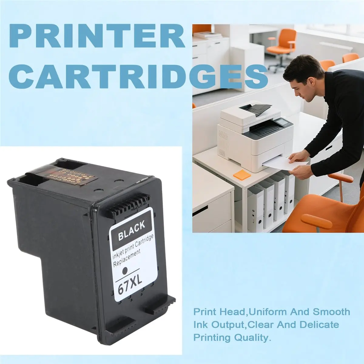 

BOFF 67XL IInk Box Compatible for HP67 XL Ink Replacement for DeskJet 1255 2732 4140 4155 Printer