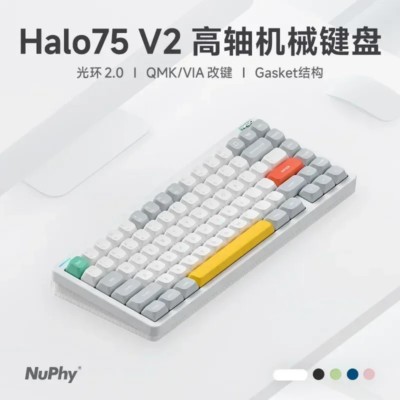 New Nuphy Halo75 V2 Mechanical Keyboard 81Key 3Mode 2.4G Wireless Bluetooth Keyboard Gaming Keyboard Laotop Pc Ipad Keybord Gift