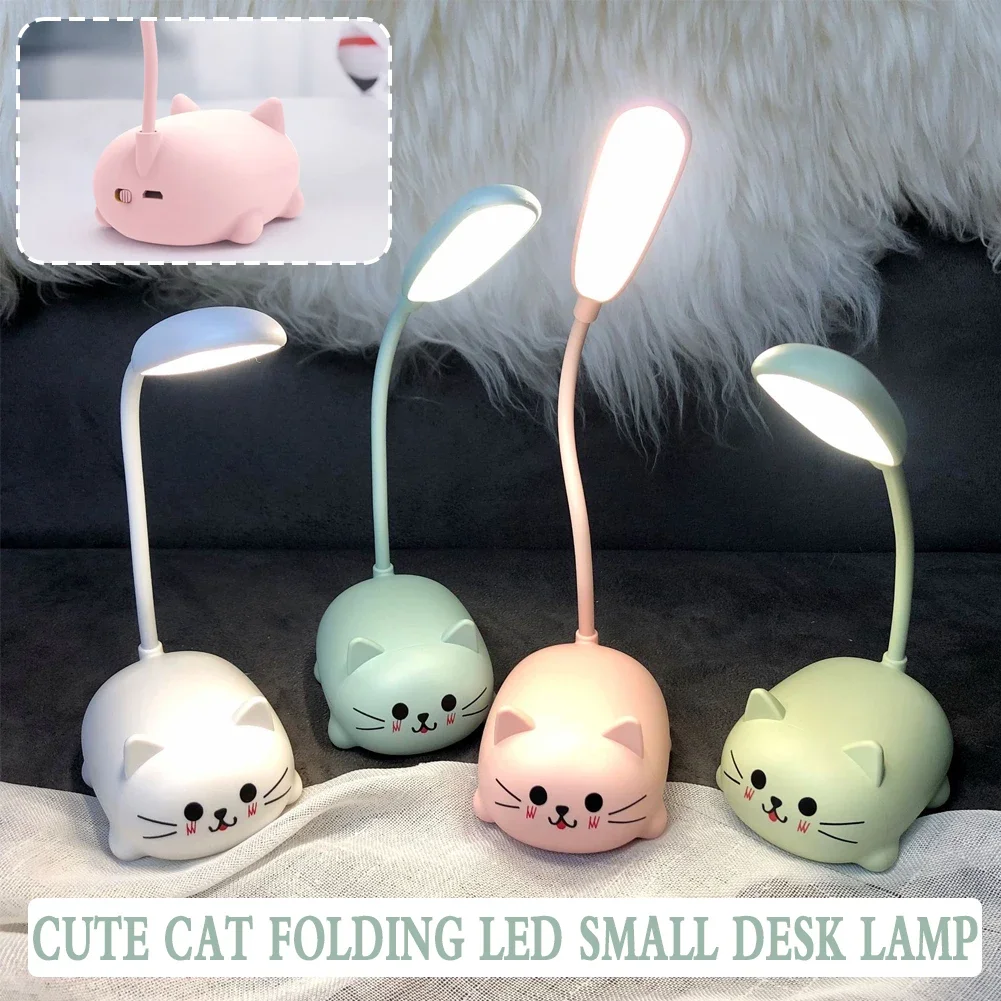 Cartoon Cute Pet Animal Bear Pig Cat Dog Usb Recharge Battery Led Table Night Light Child Eye Protection Warm White Desk Lamp