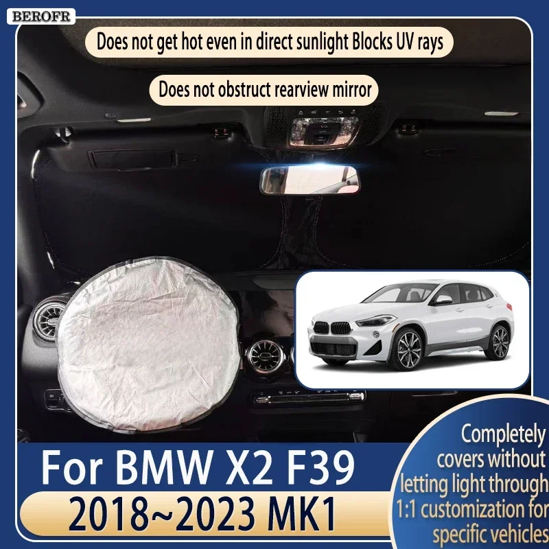 Steering wheel Car Sun Visor For BMW X2 F39 2018~2023 24 MK1 Summer Cooling Auto Accessories Front Windshield Sunshade Insulati