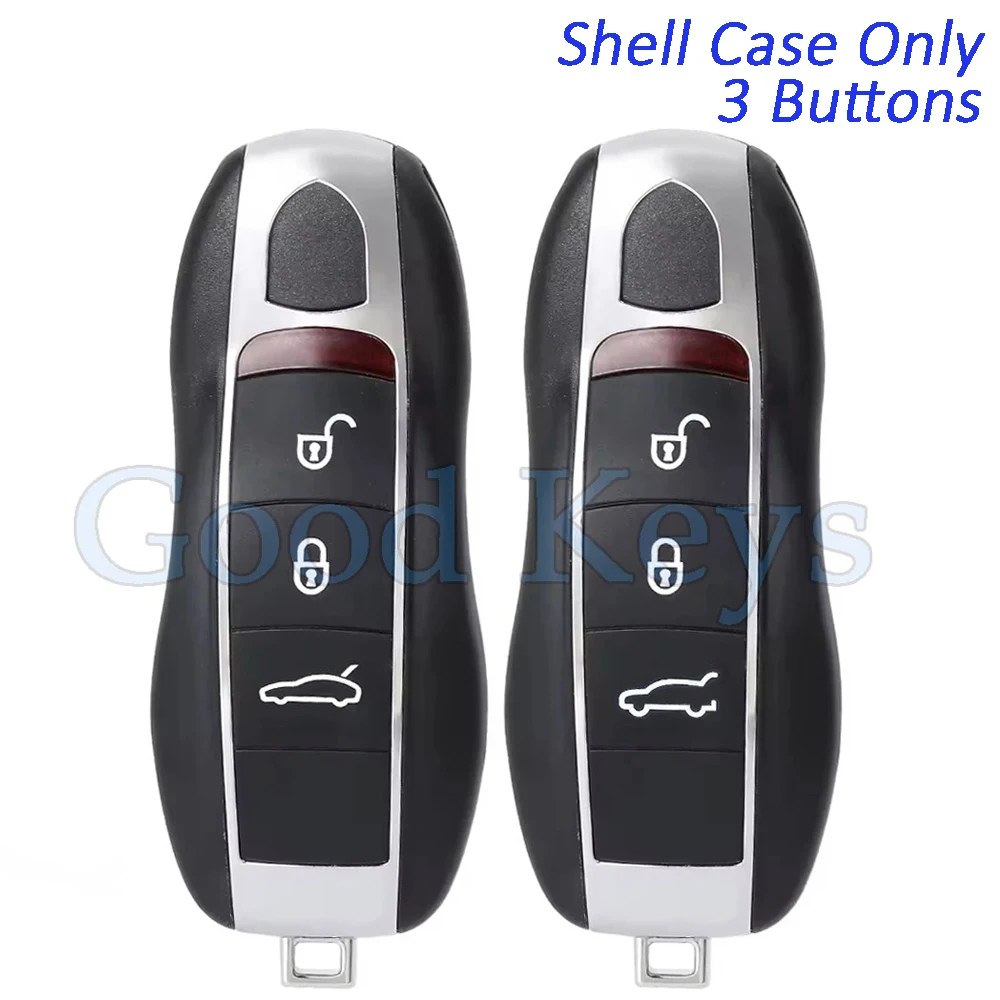 KEYECU Remote Shell Case Fob for Porsche 718 911 Cayenne Panamera Cayman Macan 15 2016 2017 2018 2019 2020 2021 Blank Key Blade