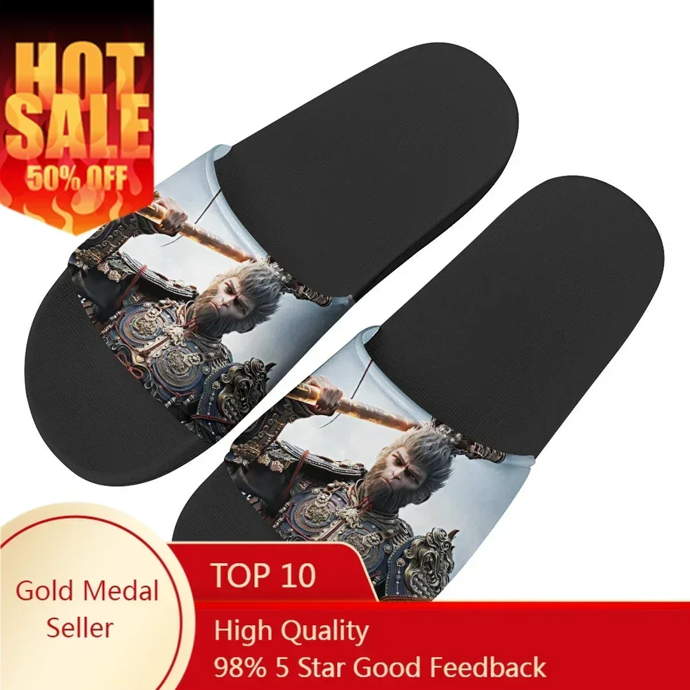 Black Myth Slippers Home Wukong Hot Game Water Shoes Men Women Teenagers Beach Pool Sandals Custom Summer Slipper