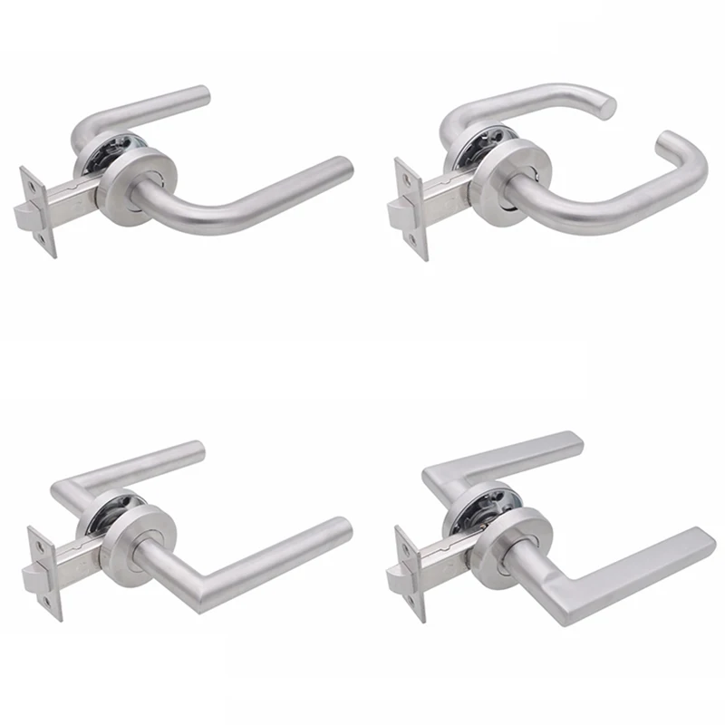 

Stainless Steel Fire Door Handles Aisle Passage Door Handle Lock Set with 304 Stainless Steel Lock Tongue Center Distance 60mm