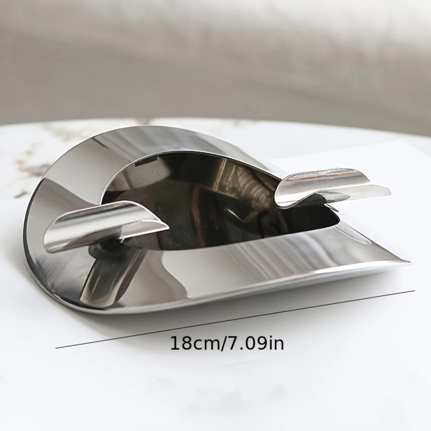 Роскошная круглая серебряная пепельница высокого класса из нержавеющей стали — декор для дома и офиса — стильная, функциональная