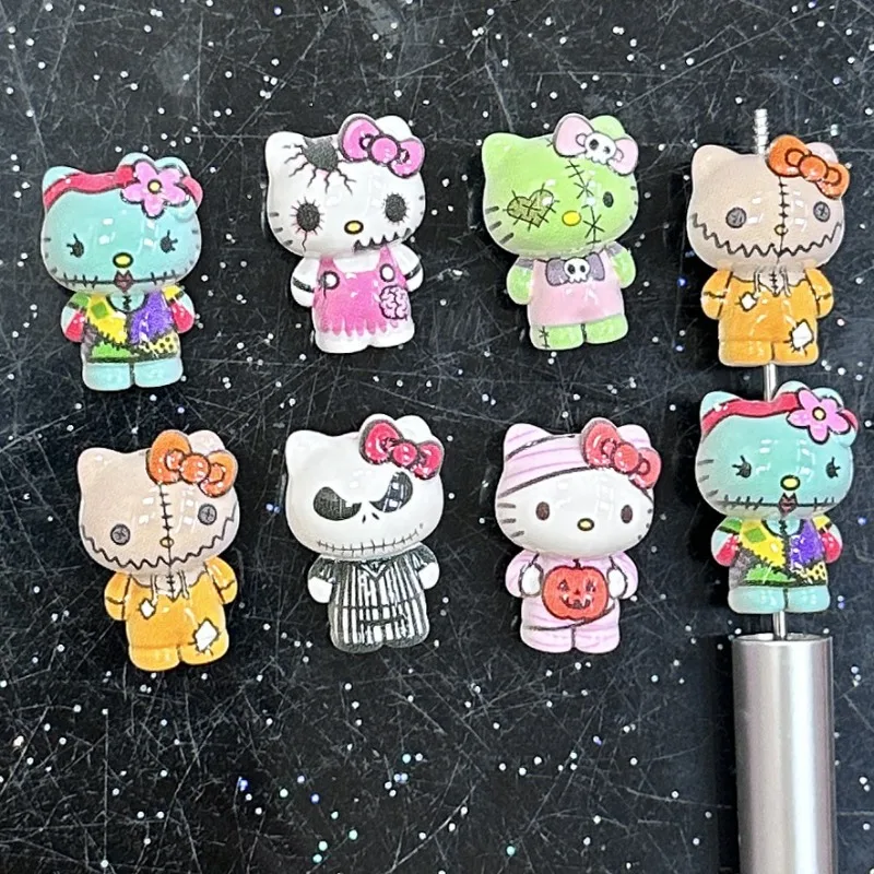 10pcs Cute Handmade Bead Cartoon Girl DIY Keychain Bag Hanging Pendant Jewelry Making Materials Accessories Gifts Wholesale