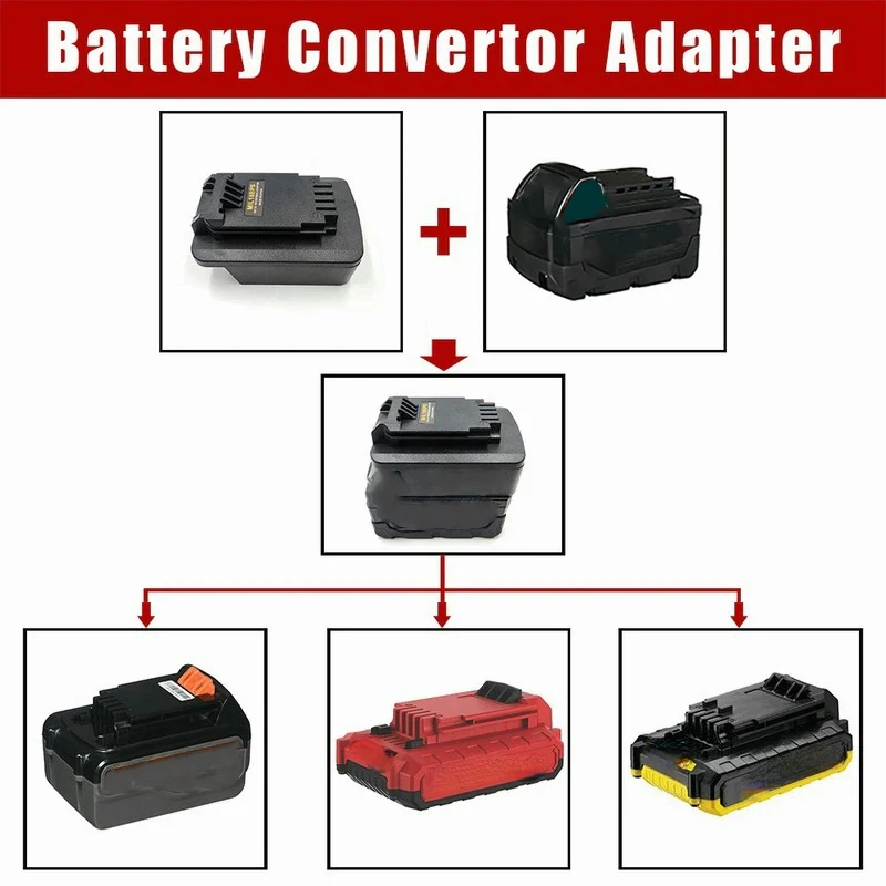 

Battery Adapter For Milwaukee M 18 18V Li-ion Battery Converted to For Black&Decker/Porter Cable/Stanley 18V 20V Max Power Tools