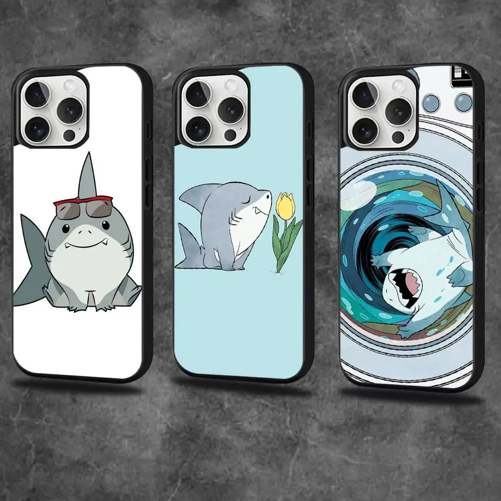

Cartoon Cute Shark Phone Case For iPhone 17,16,15,14,13,12,11,Pro,Max,Plus,Mini,SE4,E Magnetic Magsafe Wireless Charging