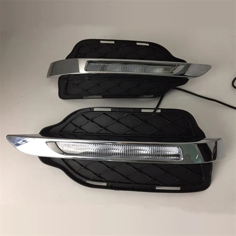 1 Pair 12V Car ABS LED DRL Daytime Running Lights For Mercedes Benz W204 GLK300 GLK350 GLK500 2013 2014 2015 2016